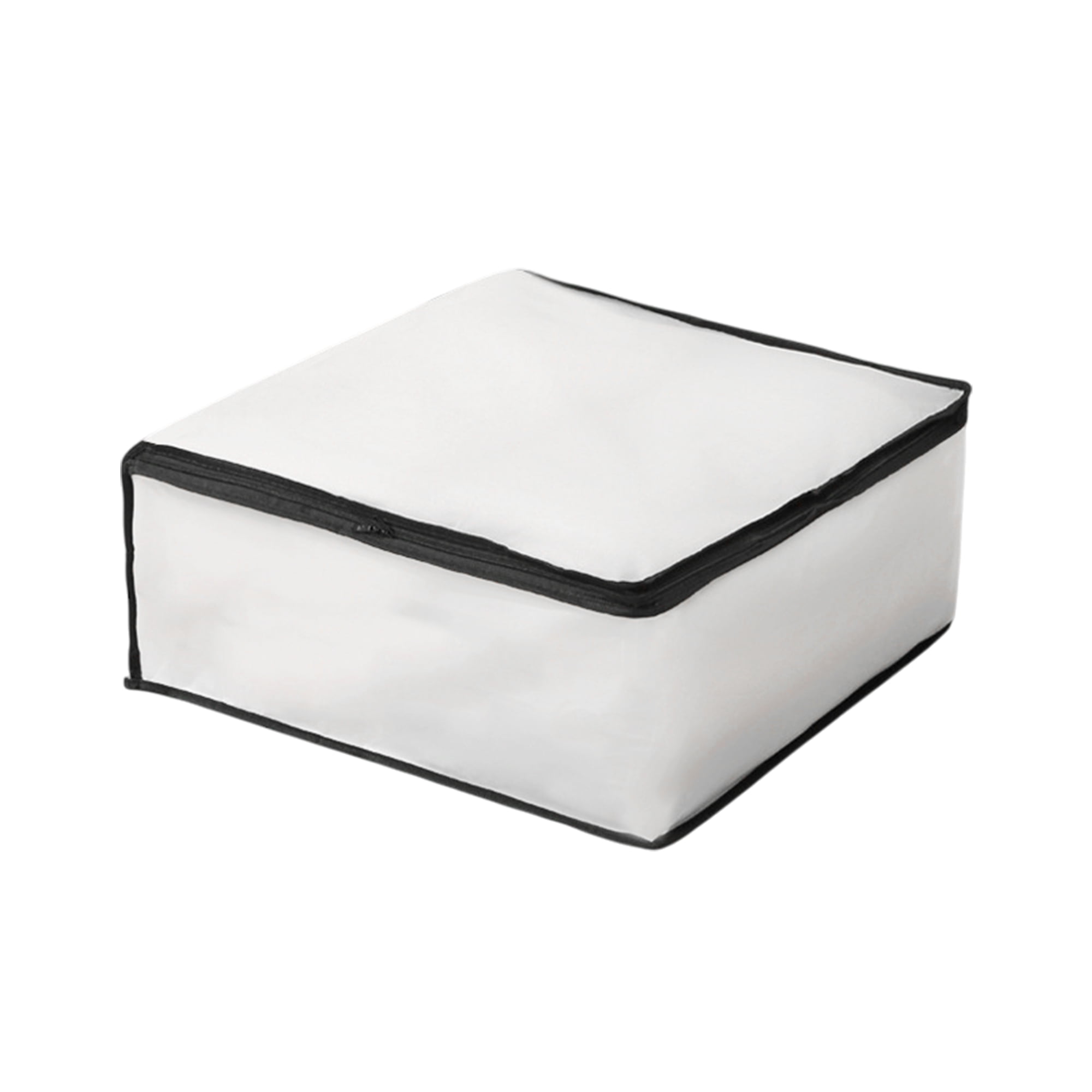 Unique Bargains Durable Storage Bag 1Pc Clear White Black 15.75"x11.81"x7.87"