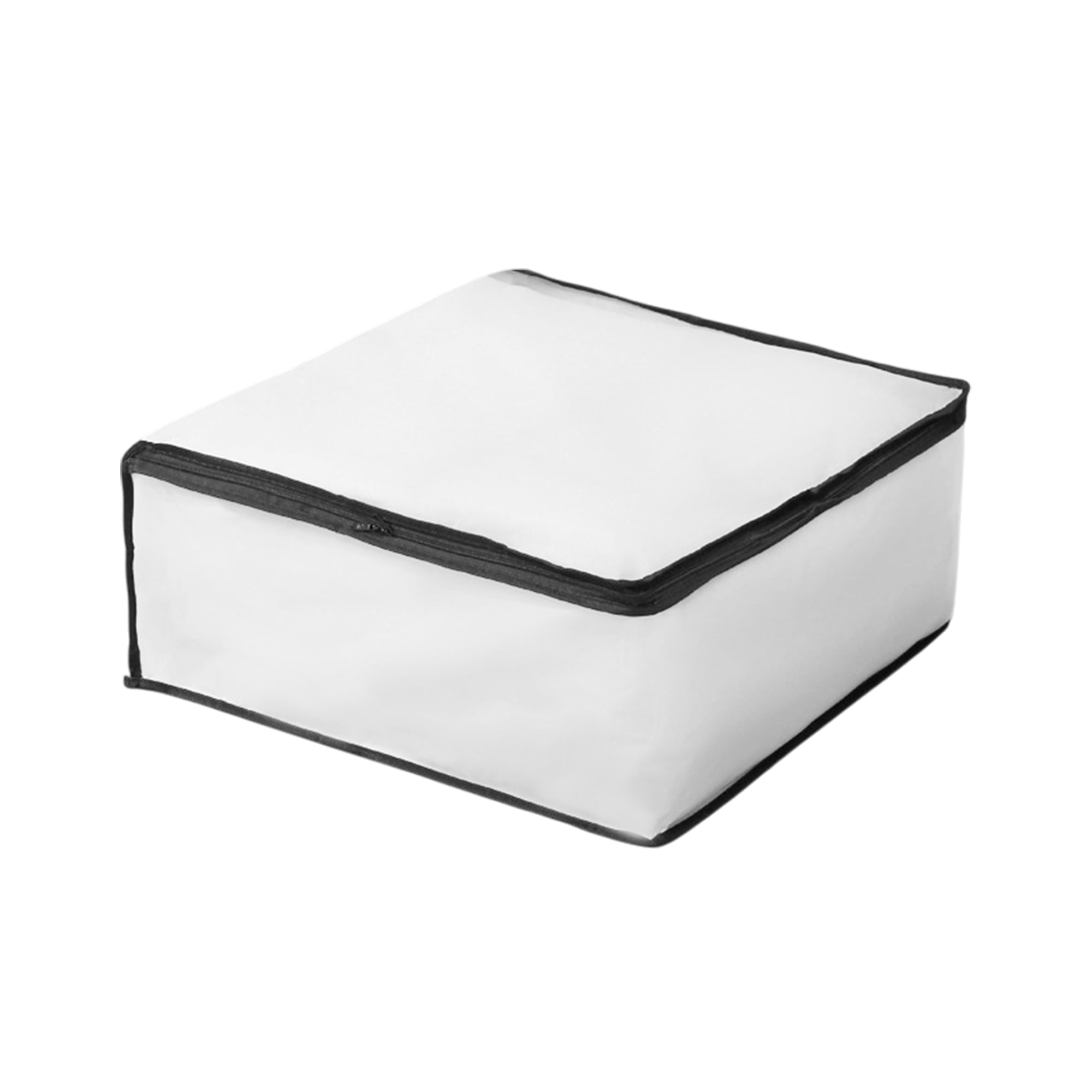 Unique Bargains Durable Storage Bag 1Pc Clear White Black 17.72"x17.72"x7.87"