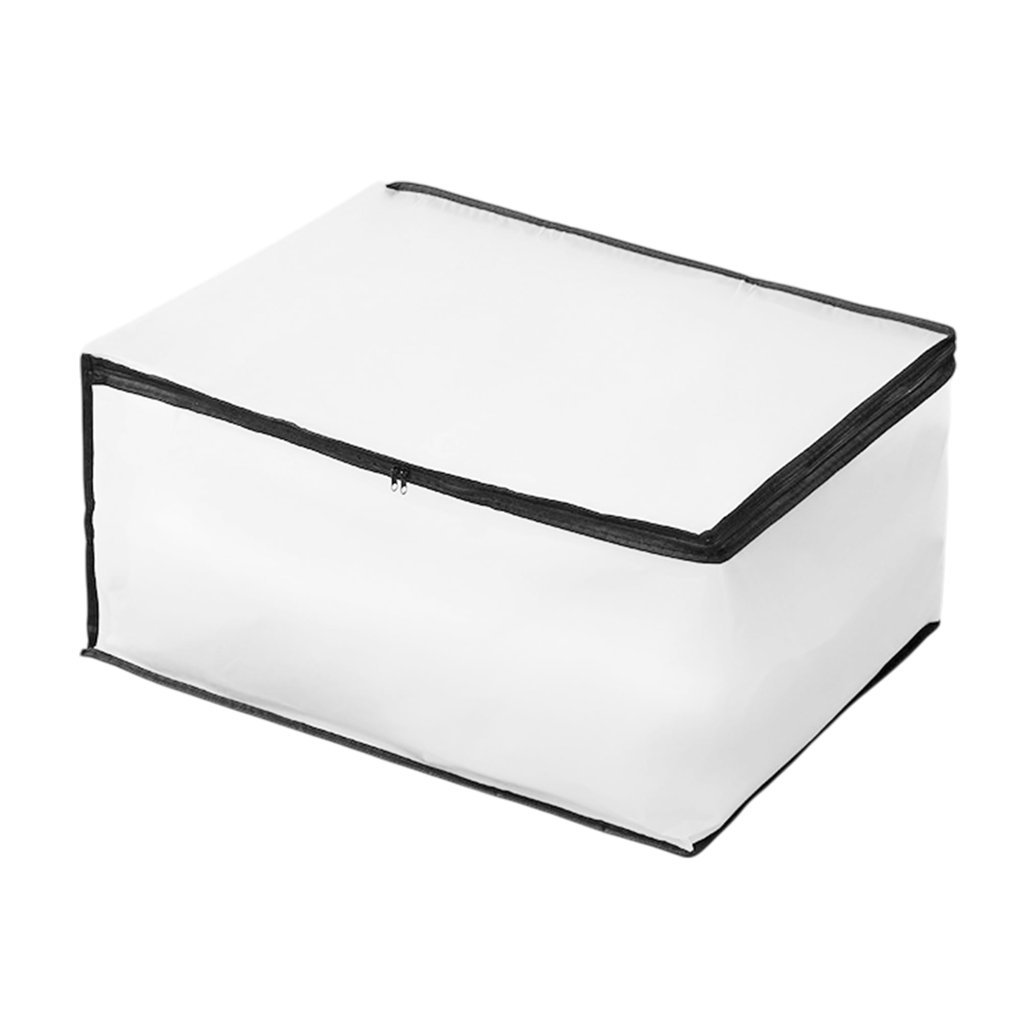 Unique Bargains Durable Storage Bag 1Pc Clear White Black 23.62"x17.72"x11.81"