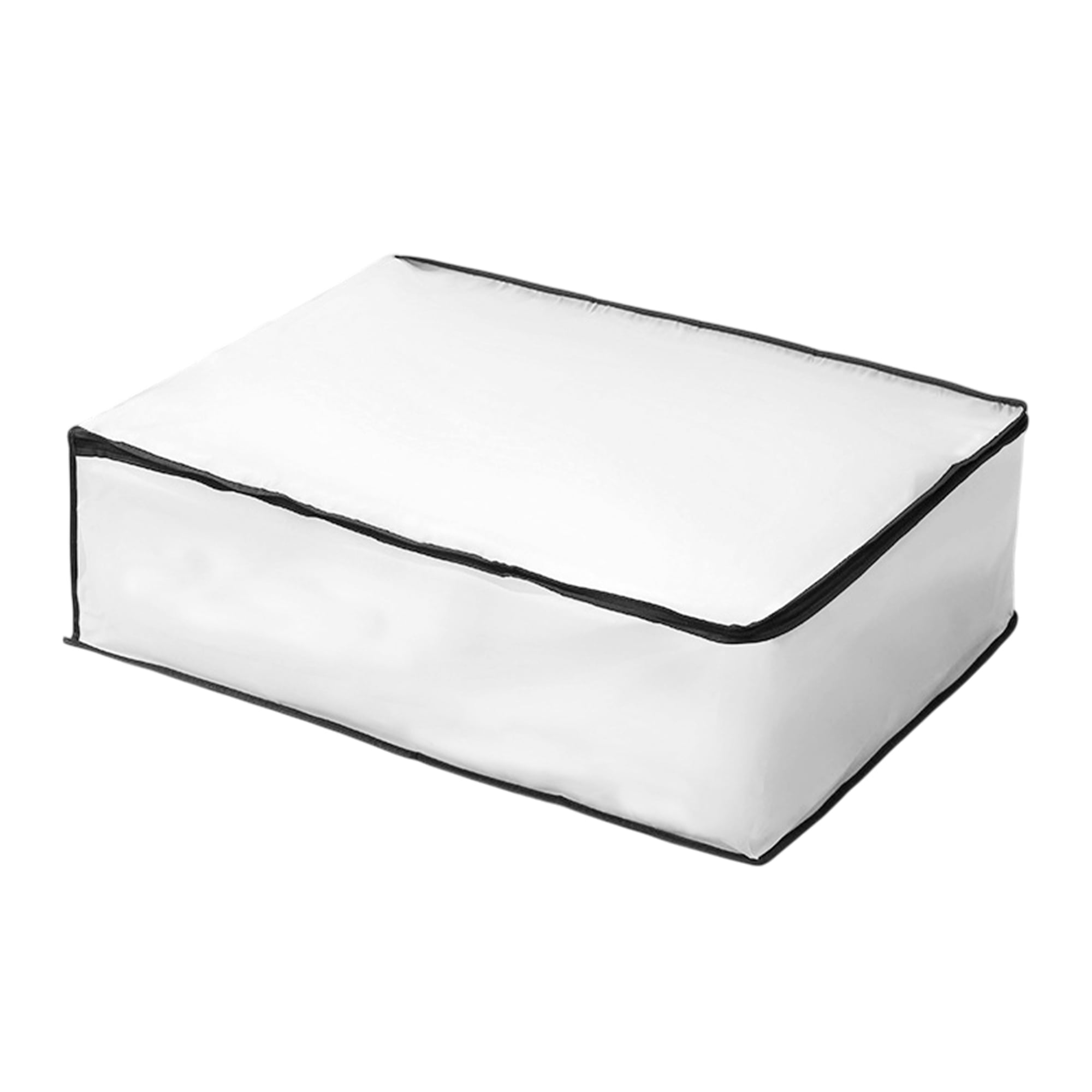 Unique Bargains Durable Storage Bag 1Pc Clear White Black 31.50"x23.62"x9.84"