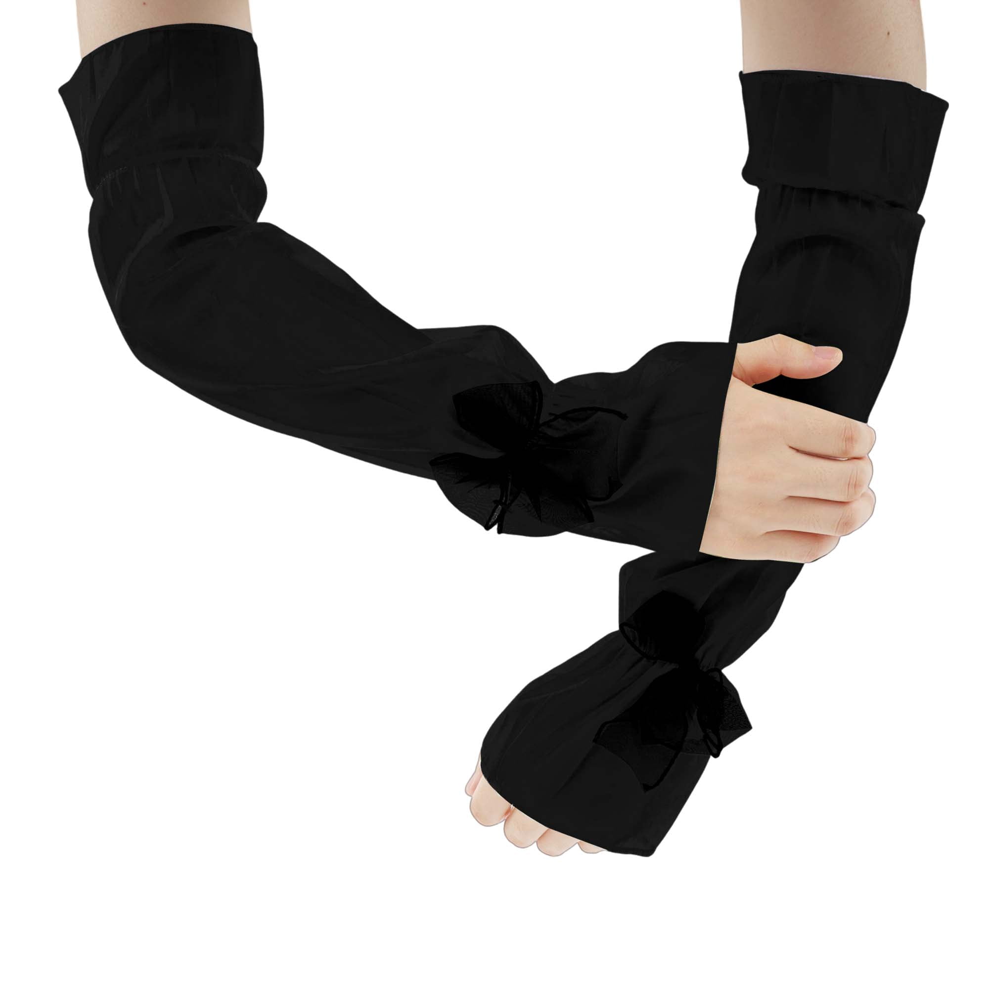 Unique Bargains Durable Sun Protection Cooling Compression Sleeves Black 19.69"x5.91"