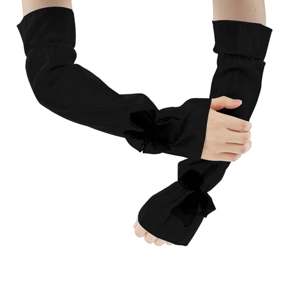 Unique Bargains Durable Sun Protection Cooling Compression Sleeves Black 19.69"x5.91"