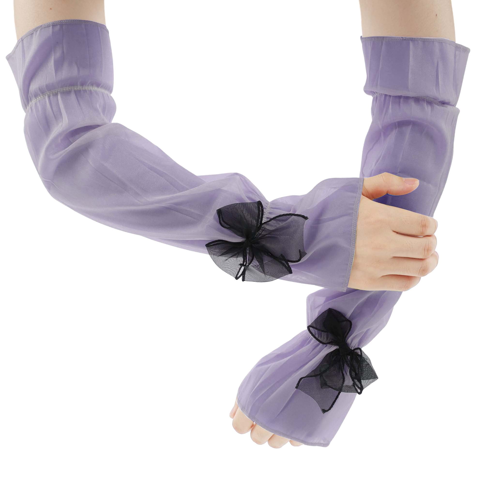 Unique Bargains Durable Sun Protection Cooling Compression Sleeves Purple 19.69"x5.91"
