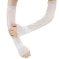 thumbnail image 1 of Unique Bargains Durable Sun Protection Cooling Compression Sleeves White 20.08"x6.69", 1 of 7