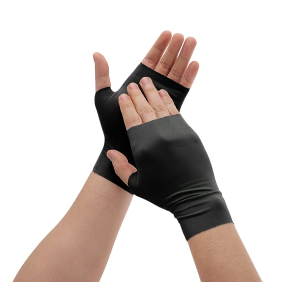 Unique Bargains Durable Sunprotection Manicure Gloves 1 Pair Black