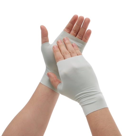 Unique Bargains Durable Sunprotection Manicure Gloves 1 Pair Gray