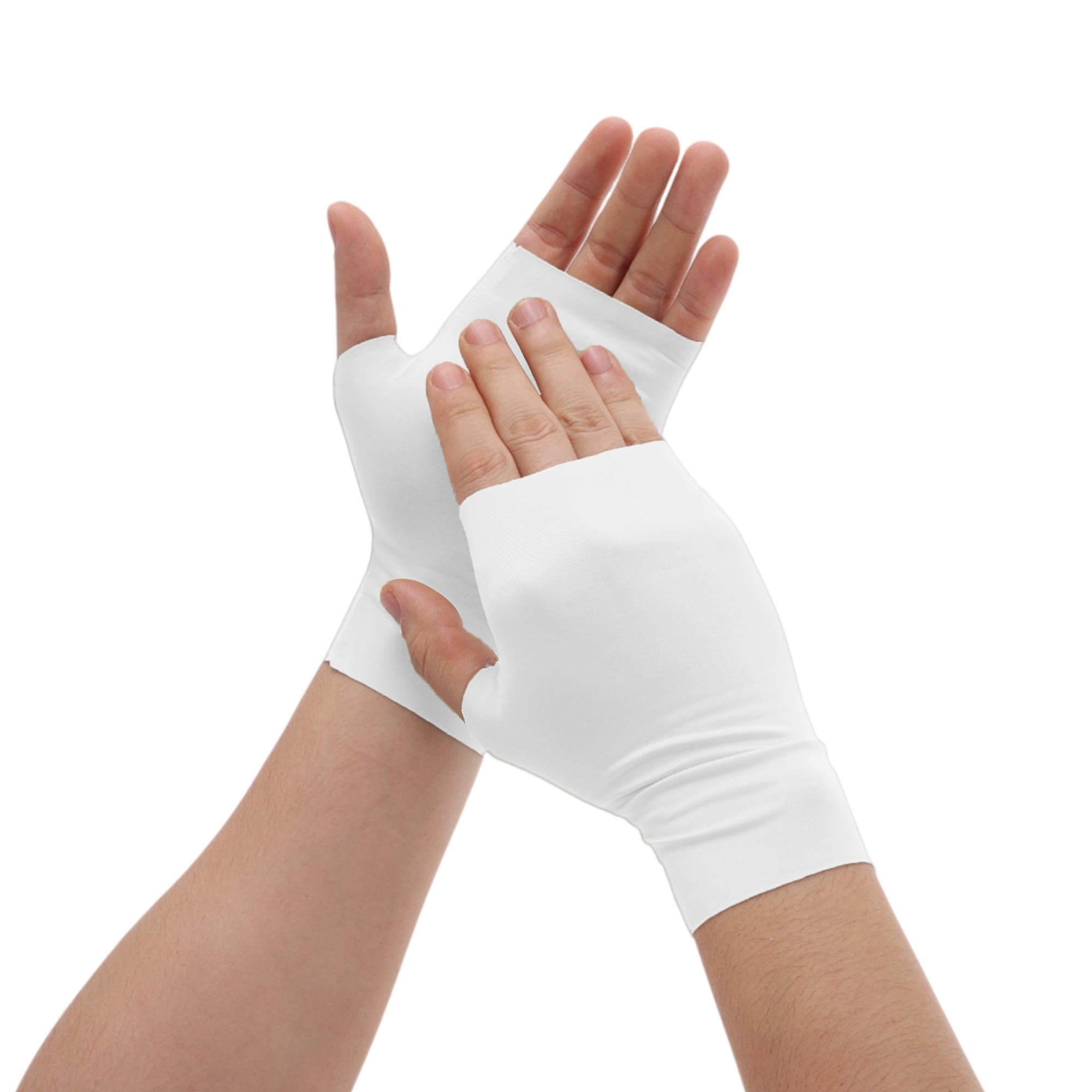Unique Bargains Durable Sunprotection Manicure Gloves 1 Pair White
