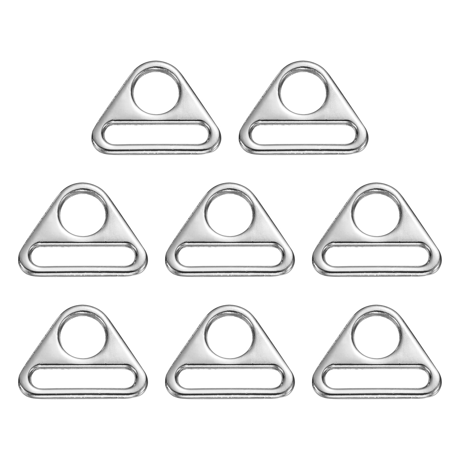 Unique Bargains Durable Triangle Buckles Adjuster D Rings Strap Use Silver