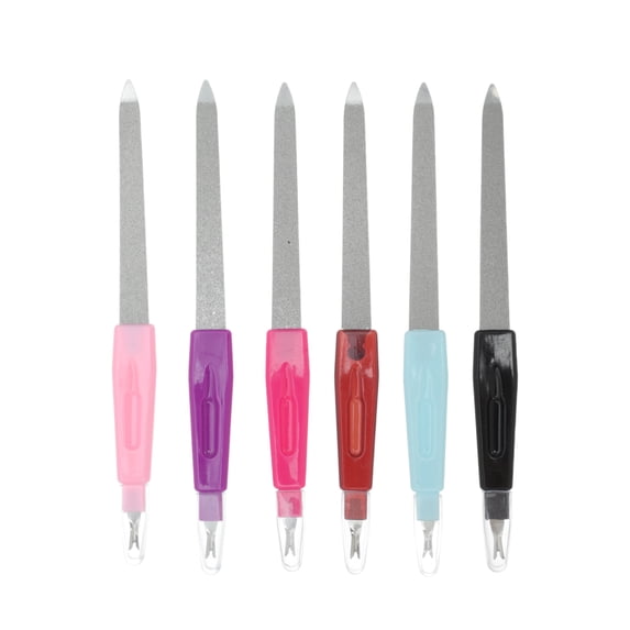Unique Bargains Durable Two-in-one Nail Files 6 Pcs Colorful