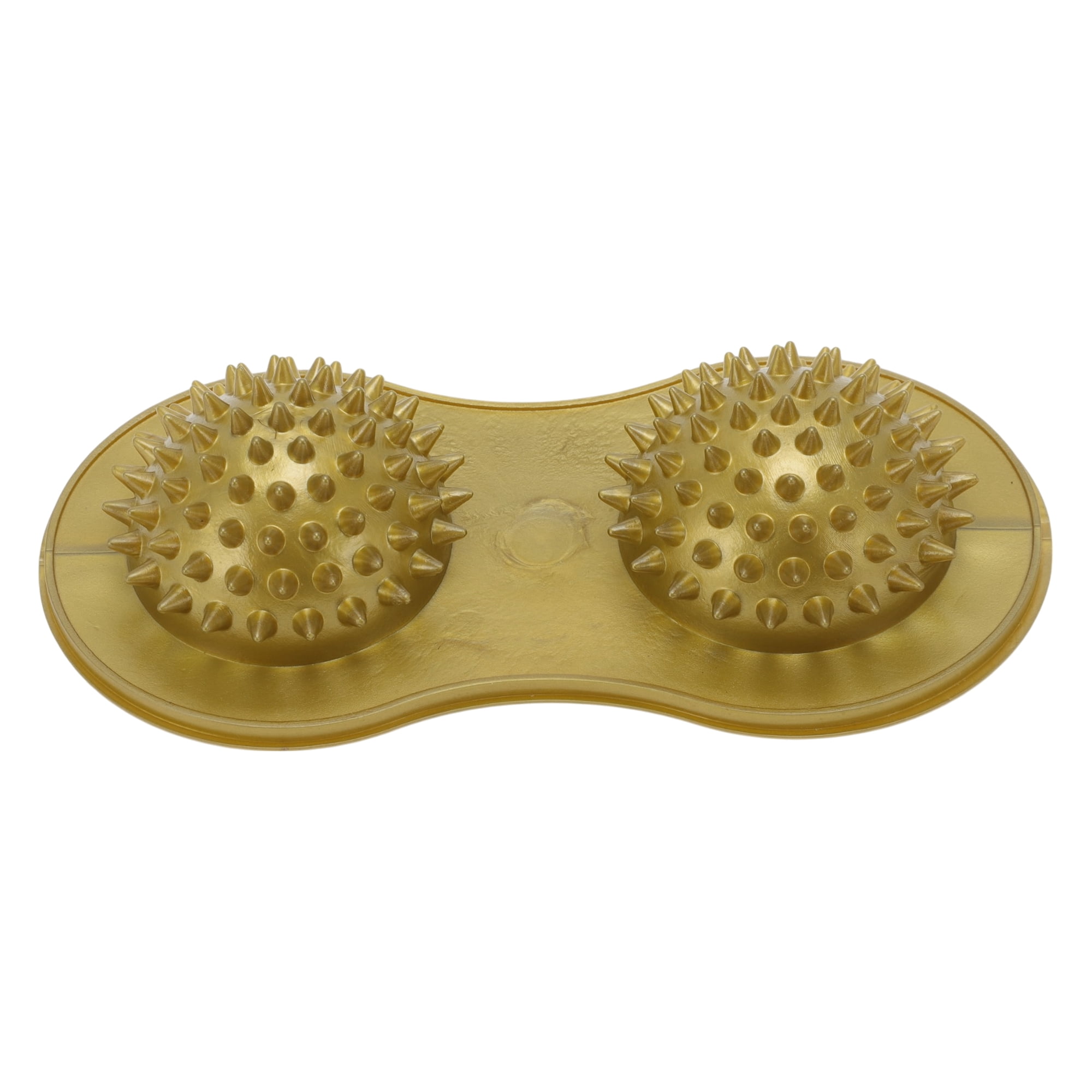 Unique Bargains Durable Useful 1 Pc Double Sphere Foot Massager for Home Gold Tone