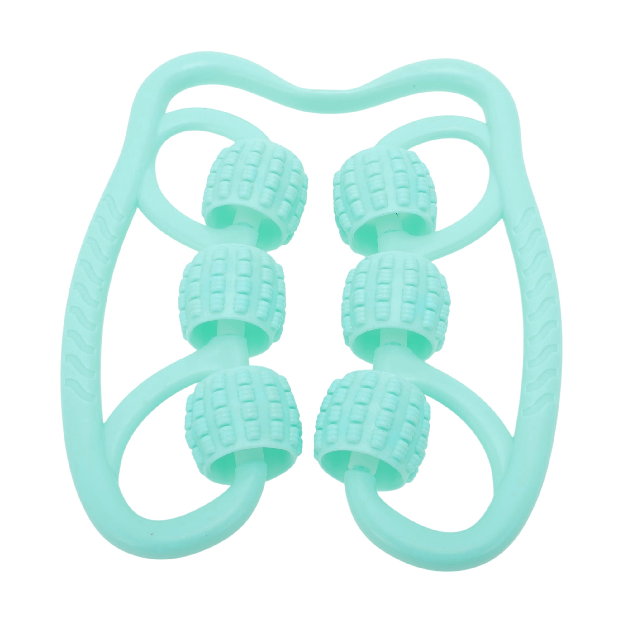 Unique Bargains Durable Useful 1 Pc Durable Six Wheel Foot Massager for Home Blue Green