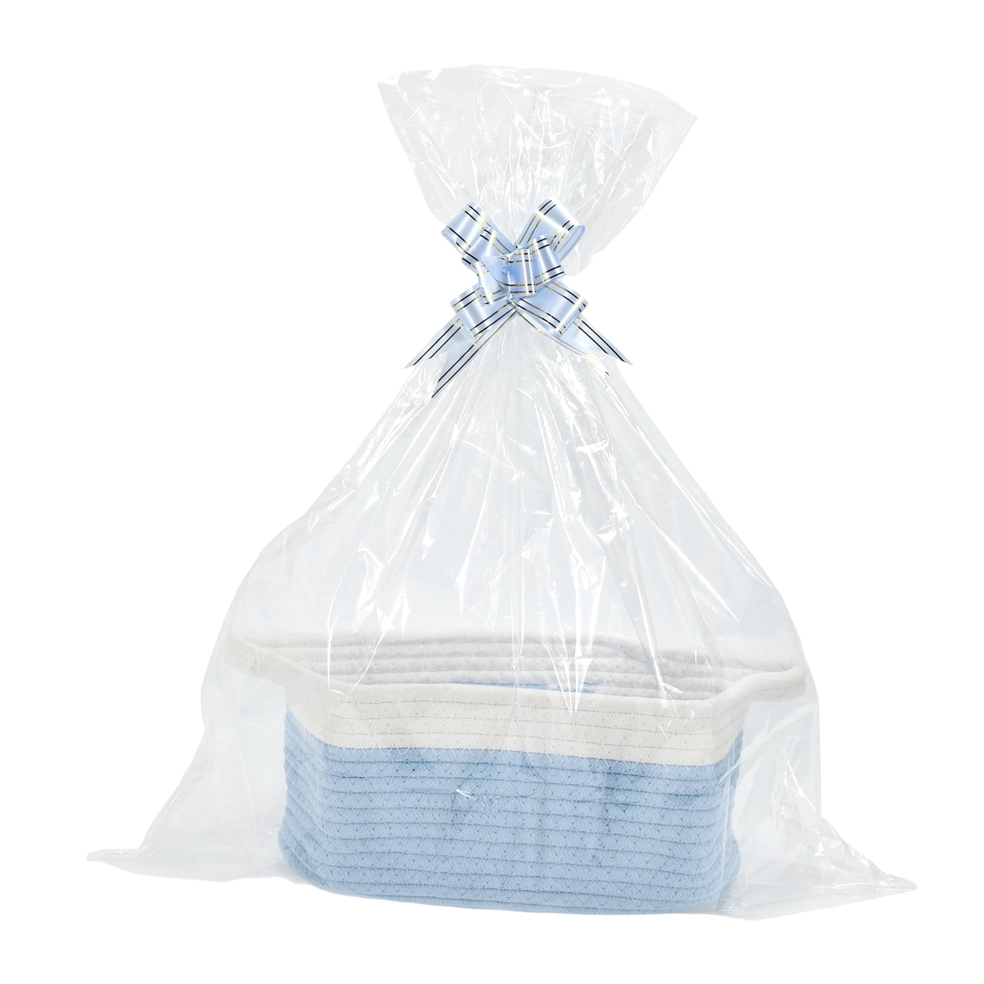 Unique Bargains Durable Woven Gift Decorative Basket Set 12x8x5 Inches Blue, White