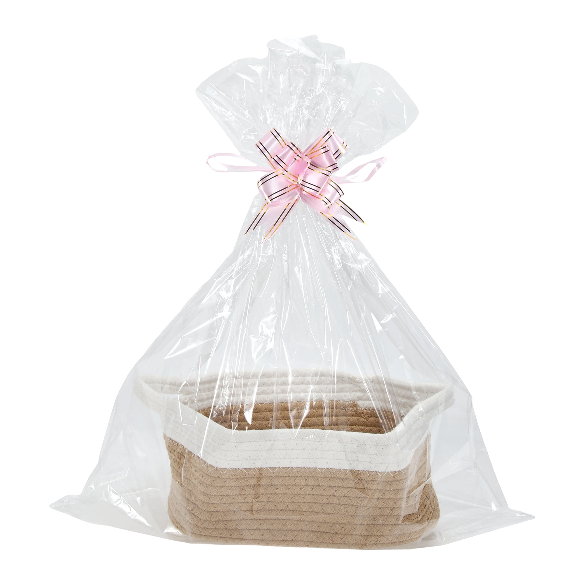 Unique Bargains Durable Woven Gift Decorative Basket Set 12x8x5 Inches Khaki, White