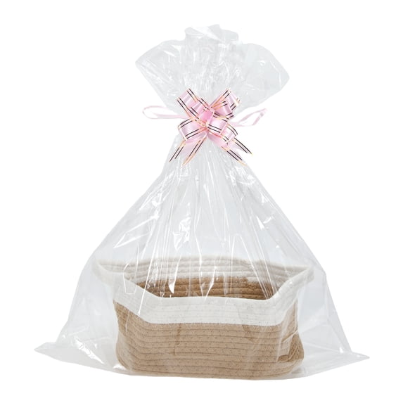 Unique Bargains Durable Woven Gift Decorative Basket Set 12x8x5 Inches Khaki, White