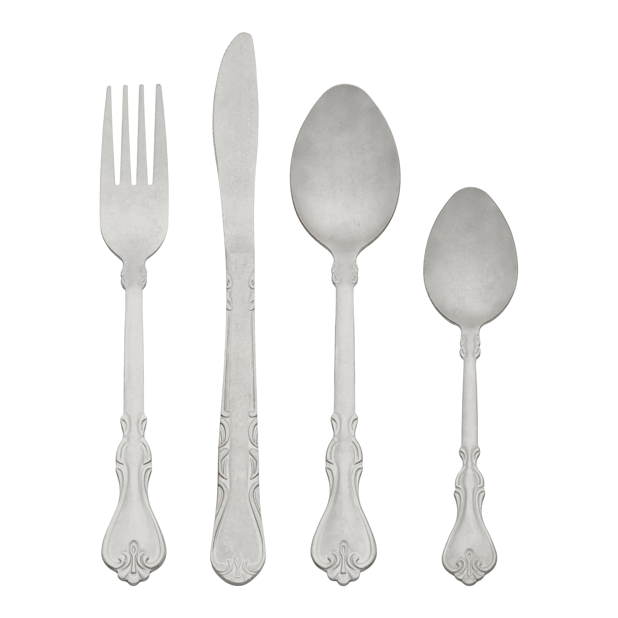 Unique Bargains Durable and Elegant Stainless Steel Silverware Set Silver 4pcs