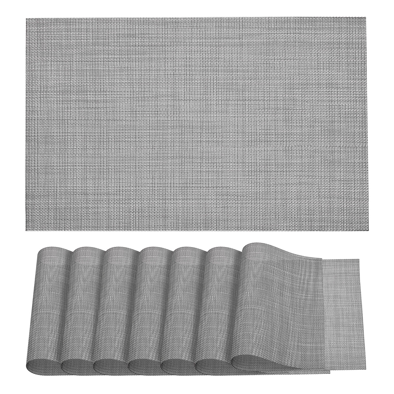 Unique Bargains Durable PVC Washable Woven Place Mat for Dining Tables and Home Use Beige