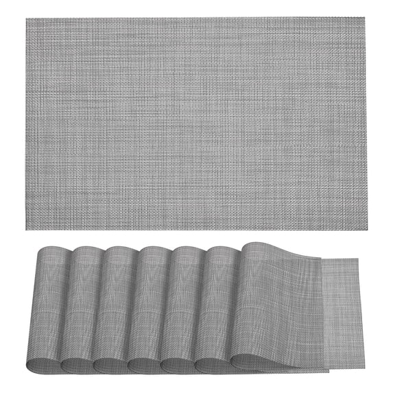 Unique Bargains Durable PVC Washable Woven Place Mat for Dining Tables and Home Use Beige