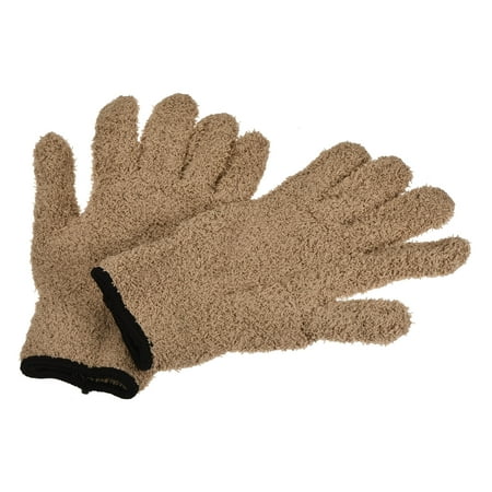 Unique Bargains Dusting Cleaning Gloves Microfiber Mittens Set Brown
