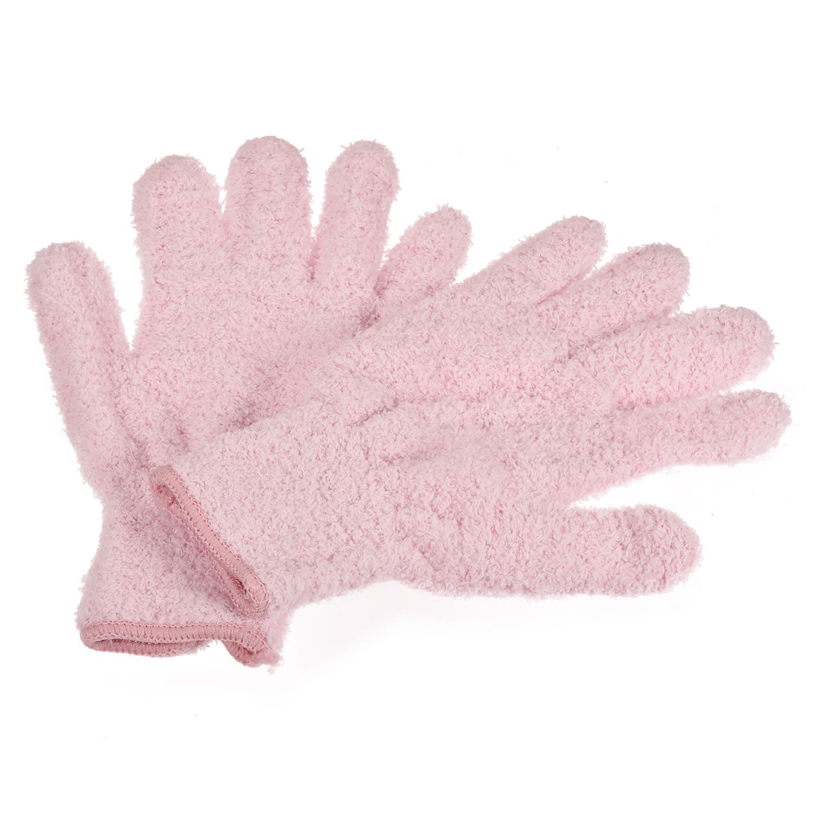 Unique Bargains Dusting Cleaning Gloves Microfiber Mittens Set Pink