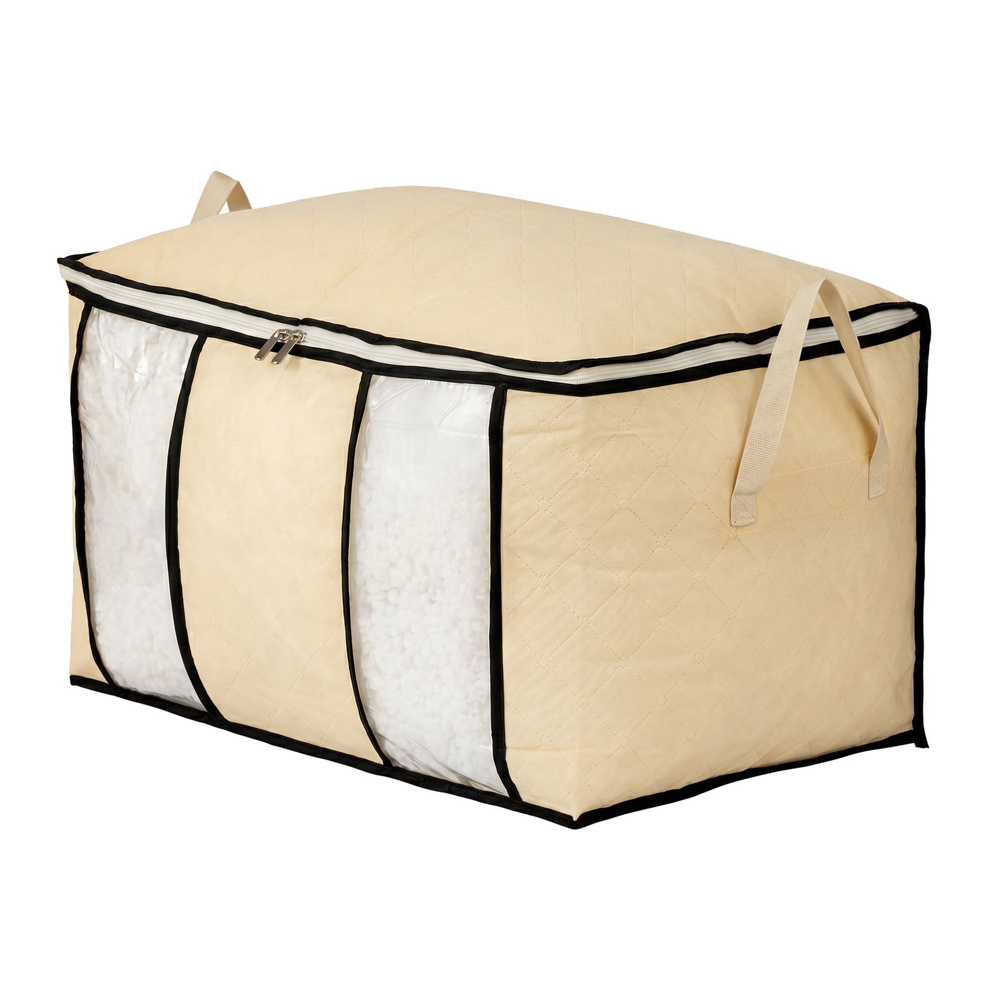 Unique Bargains Dustproof Moving Sack Side Handle Quilt Storage Bag Beige 23.6" x 15.7" x 13.8"