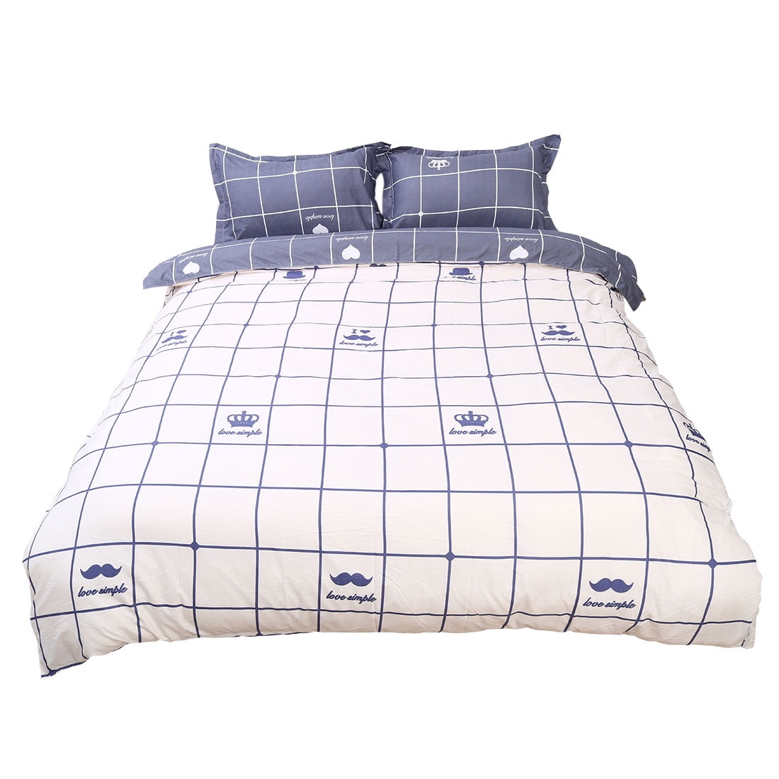 Unique Bargains Duvet Cover PillowCase Bedding Set Full Single Double