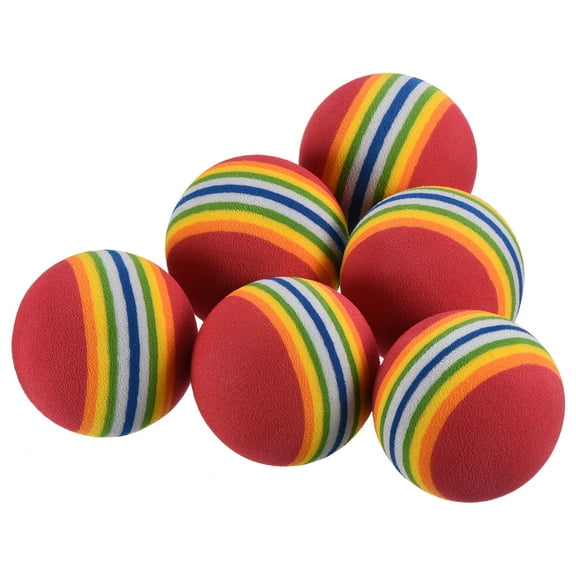 Unique Bargains EVA 42mm Exercise Flight Swing Practice Golf Foam Balls Rainbow 6 Pcs