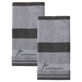 thumbnail image 1 of Unique Bargains Ear of Wheat Stripe Cotton Soft Absorbent Hand Towel Grey 2pcs 29" x 13", 1 of 8
