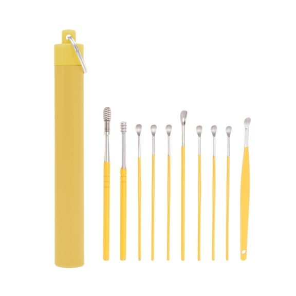 Unique Bargains Ears Wax Removal Kit Tool 10 Pcs Yellow