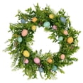 thumbnail image 1 of Unique Bargains Easter Wreath Artificial Colorful Eggs Wreaths for Front Door Decor Green, 1 of 7