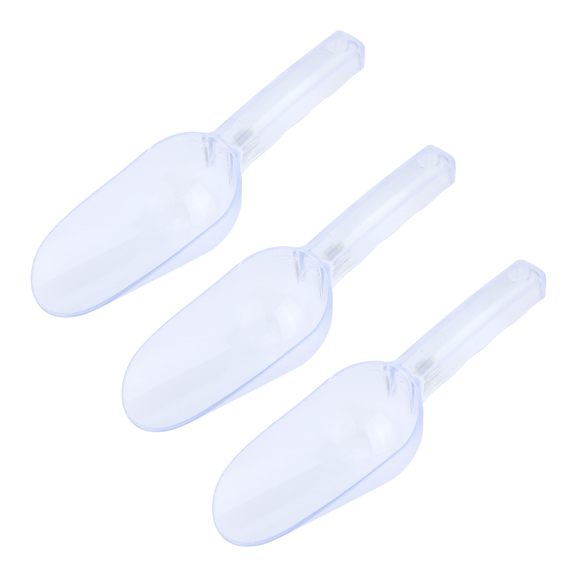 Unique Bargains Easy Clean Plastic Candy Buffet Ice Shovel Clear-3PCS 10.2*2.9inch