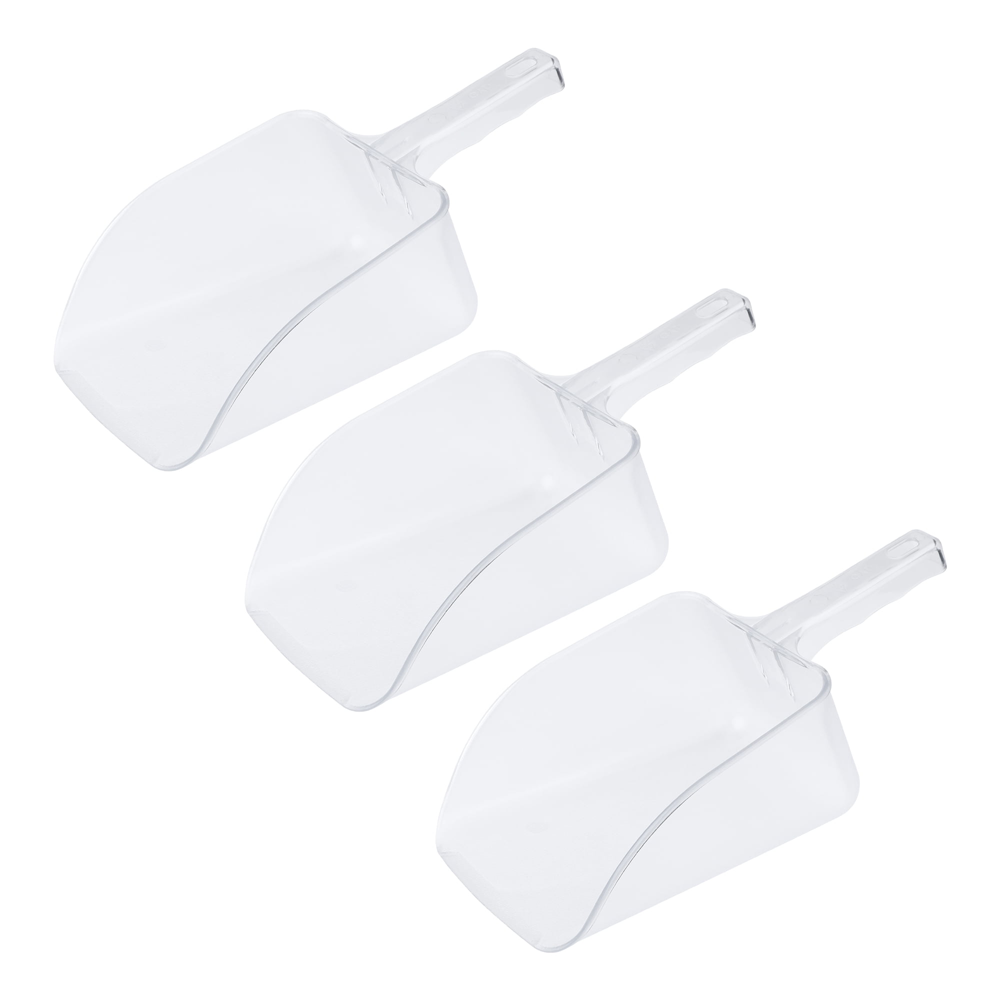 Unique Bargains Easy Clean Plastic Kitchen Use Ice Scoop Clear-3PCS 14.2*6.1inch