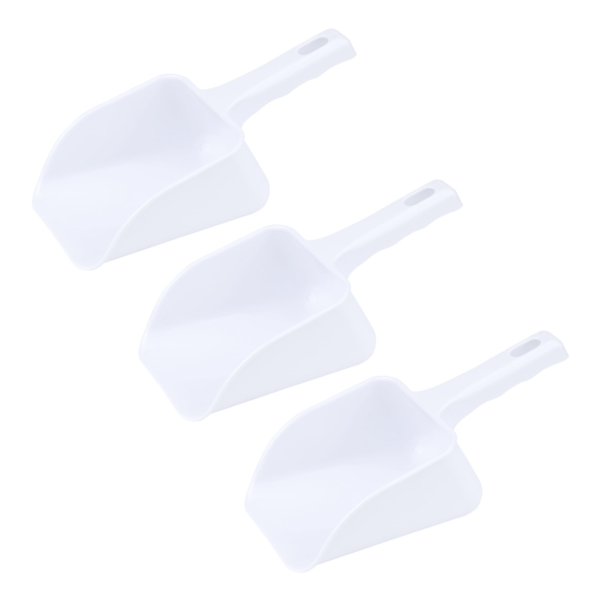 Unique Bargains Easy Clean Plastic Kitchen Use Ice Scoop White-3PCS 9.1*4.1inch