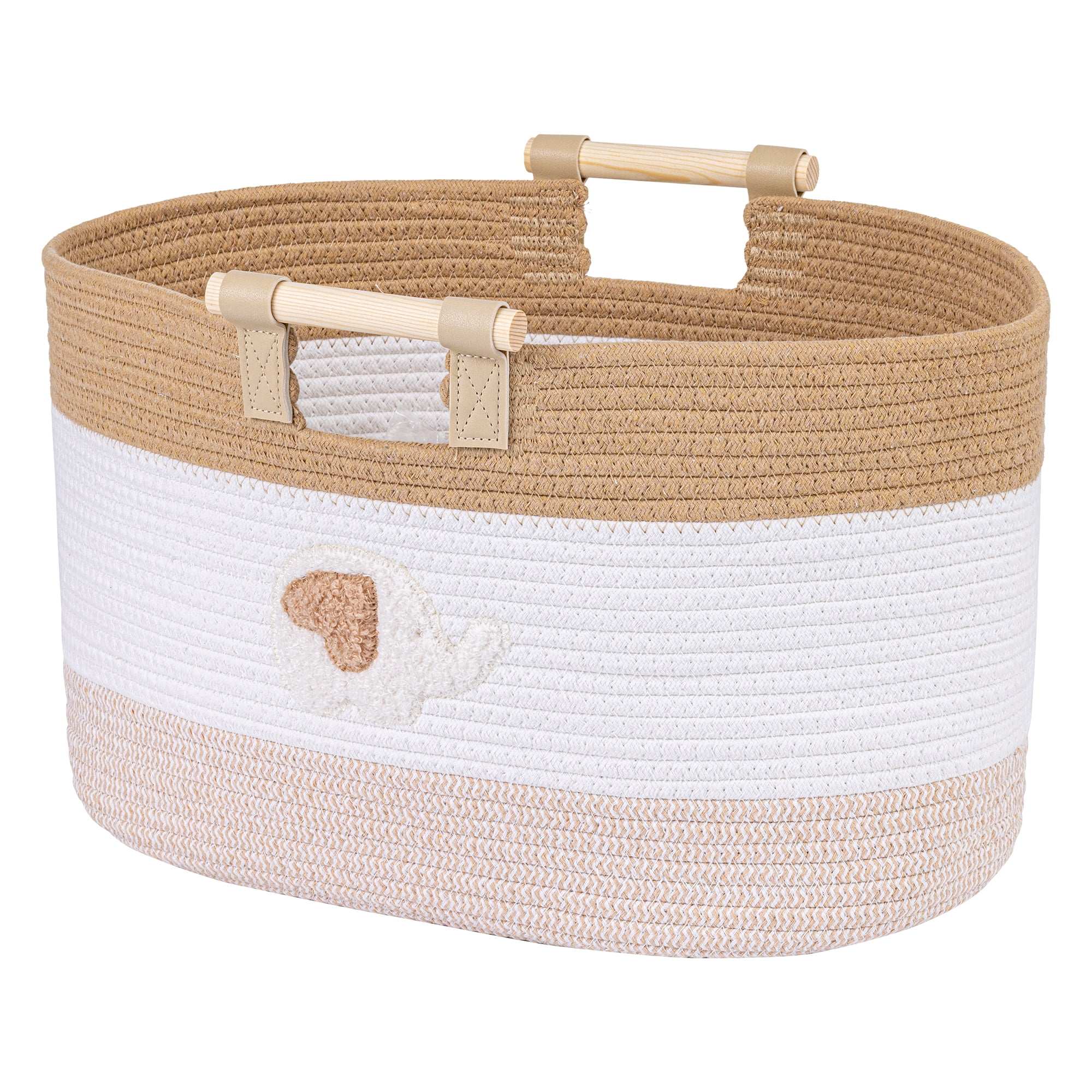Unique Bargains Easy Shaping Woven Shelf Closet Storage Bin Elephant 16.9*11*11in