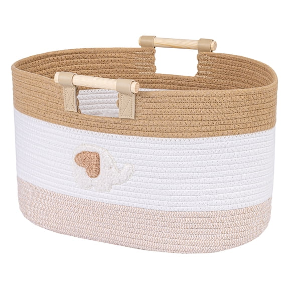 Unique Bargains Easy Shaping Woven Shelf Closet Storage Bin Elephant 16.9*11*11in