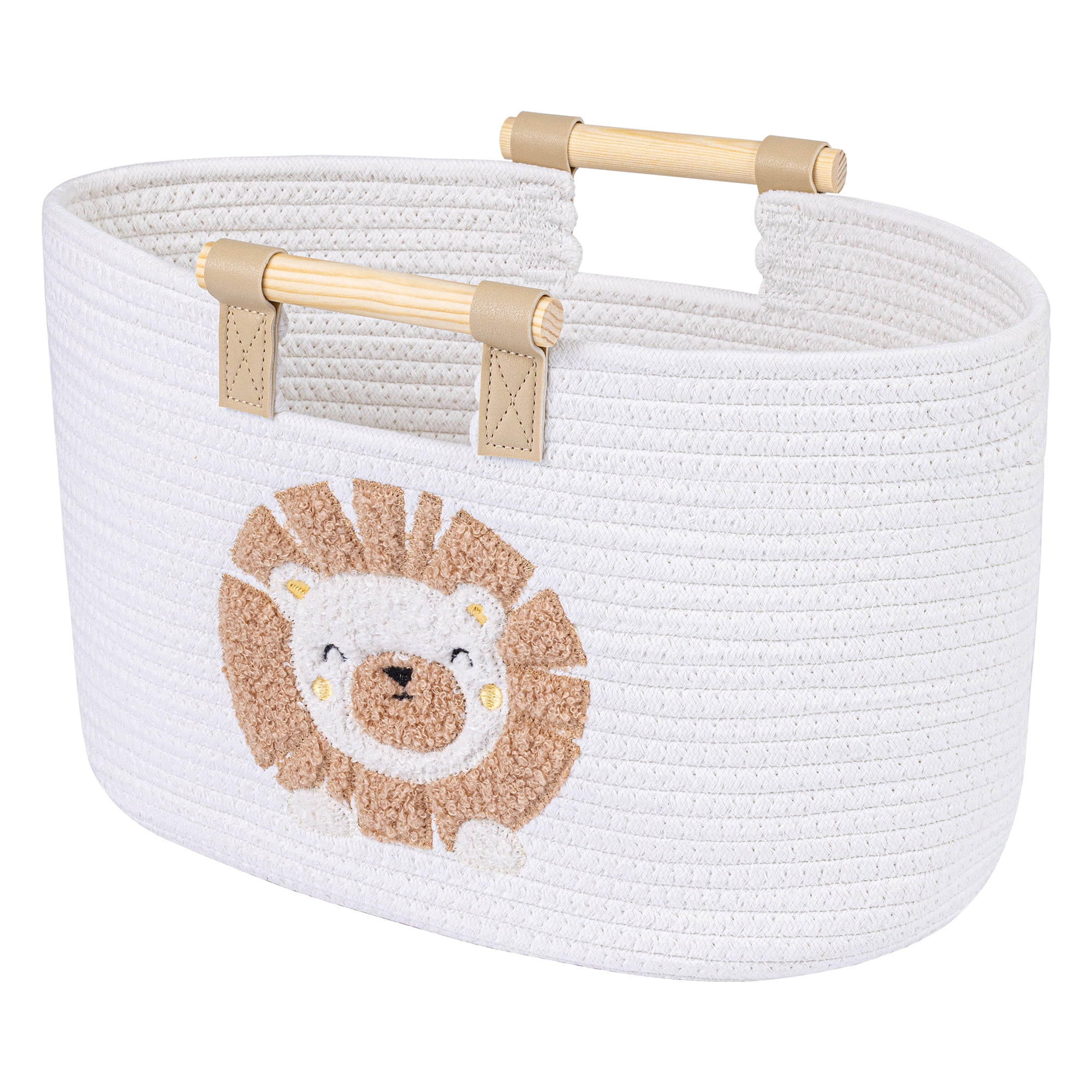 Unique Bargains Easy Shaping Woven Shelf Closet Storage Bin Lion 15*9.4*7.9in