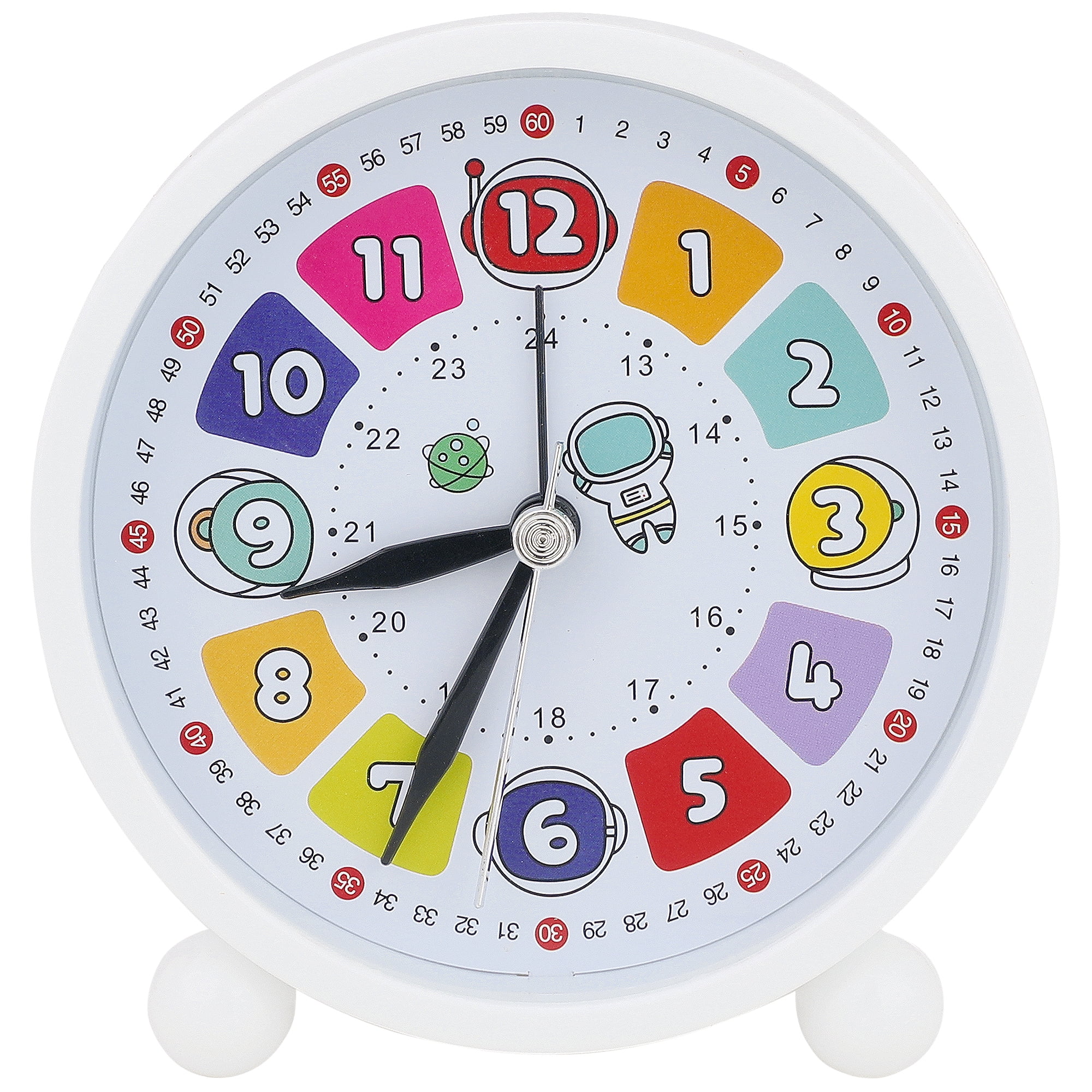 Unique Bargains Easy-to-Set Alarm Clock White 4.3"L x 1.6" x 4.3"H
