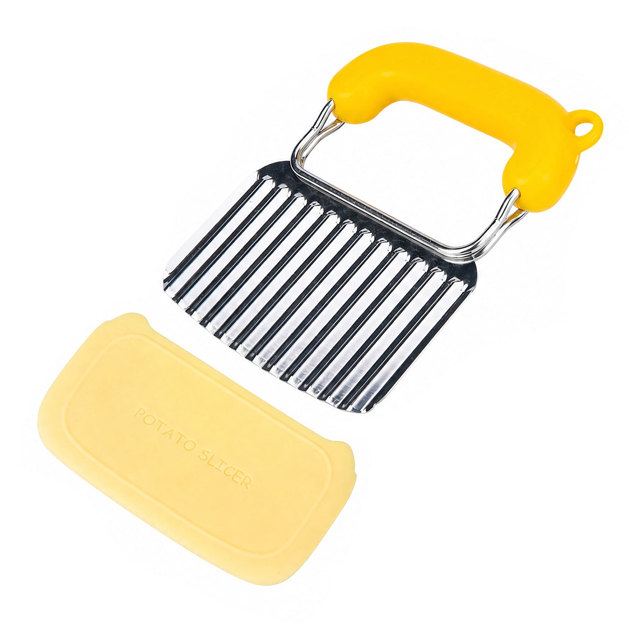 Unique Bargains Effective Mandoline Cutter Perfect for Tomato & Potato Yellow 5.4"x4.3"