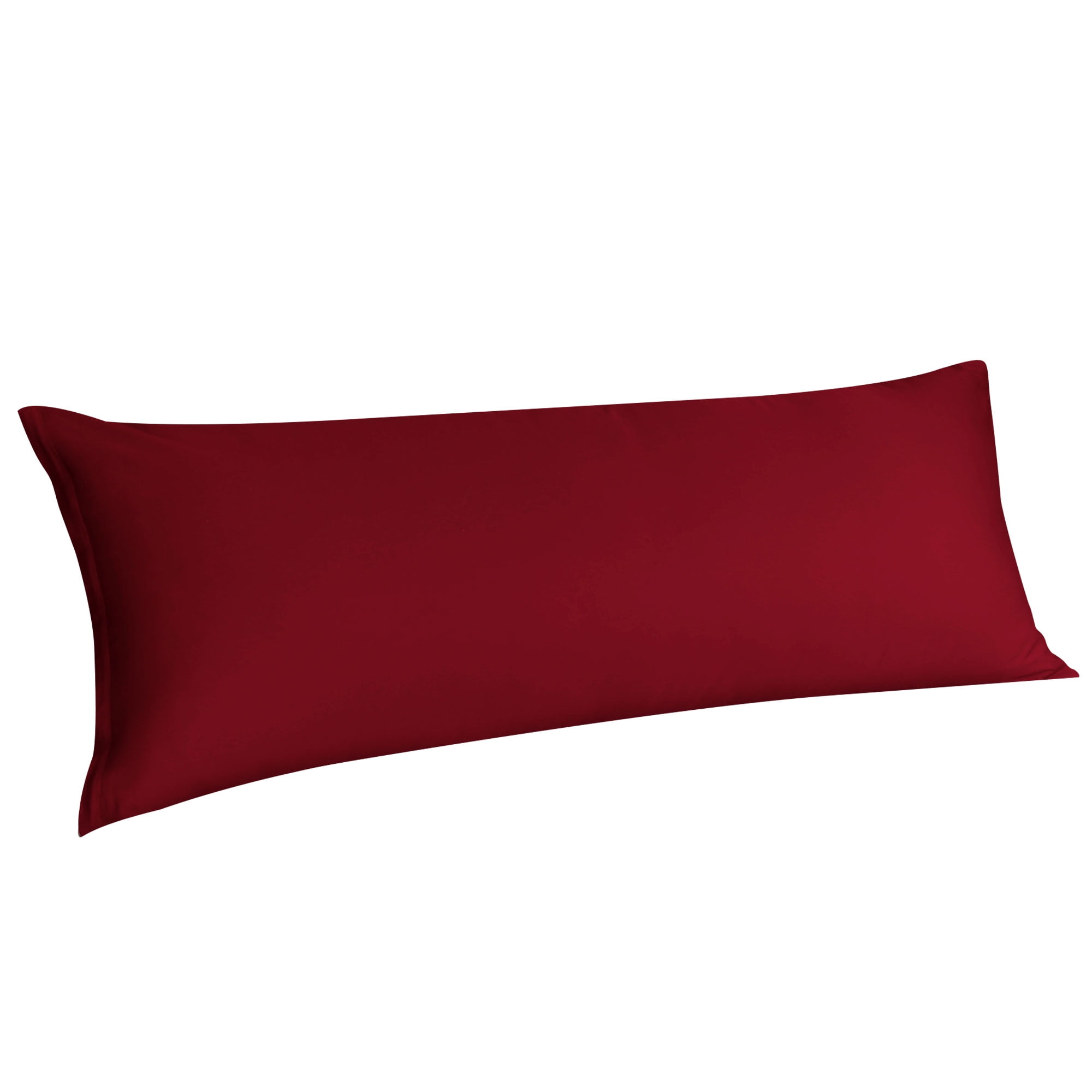 Unique Bargains Egyptian Cotton Zipper Long Body Pillow Cover Dark Red 20" x 48"
