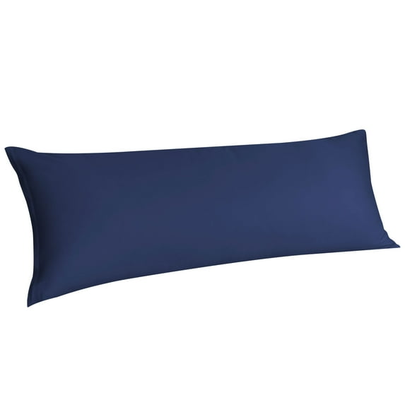Unique Bargains Egyptian Cotton Zipper Long Body Pillow Cover Navy Blue 21" x 55"