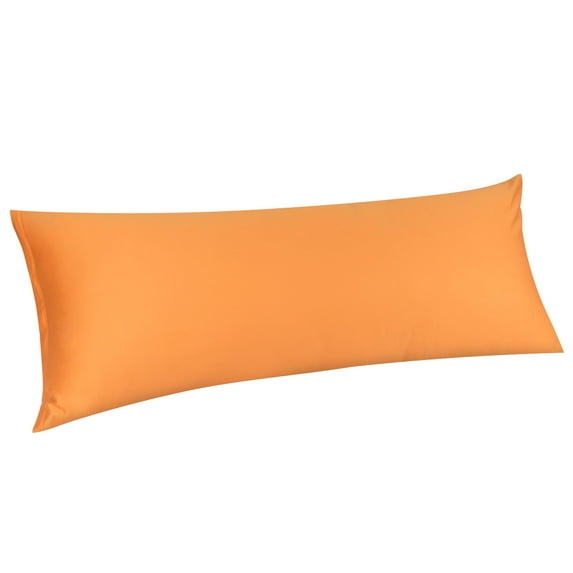 Unique Bargains Egyptian Cotton Zipper Long Body Pillow Cover Orange 20" x 48"
