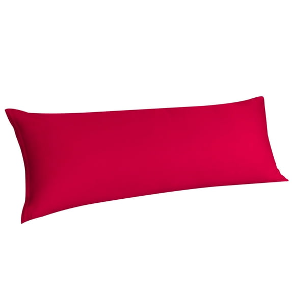 Unique Bargains Egyptian Cotton Zipper Long Body Pillow Cover Red 20" x 48"