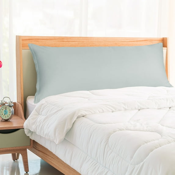 Unique Bargains Egyptian Cotton Zipper Long Body Pillow Cover Silver Gray 21" x 55"