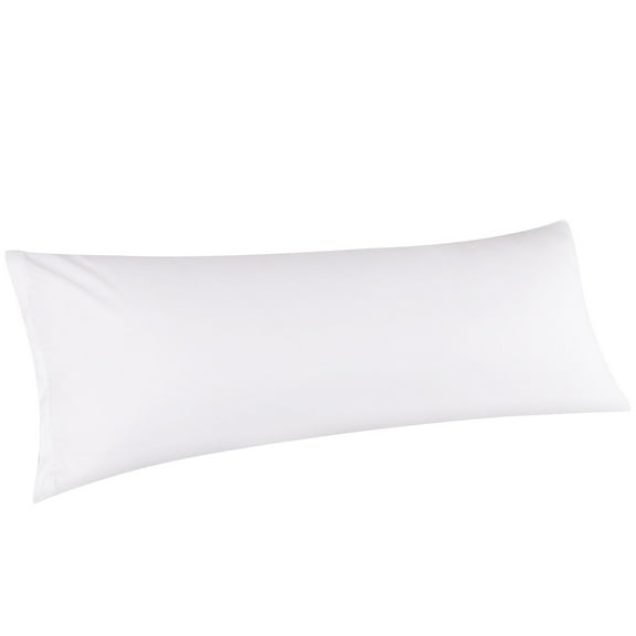 Unique Bargains Egyptian Cotton Zipper Long Body Pillow Cover White 20" x 48"