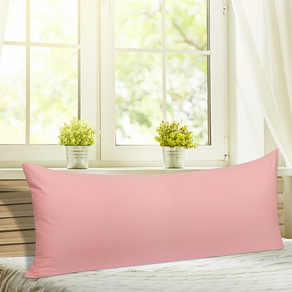 Unique Bargains Cotton Zippered Body Pillowcase Pillow Cover Pink 20" x 60"