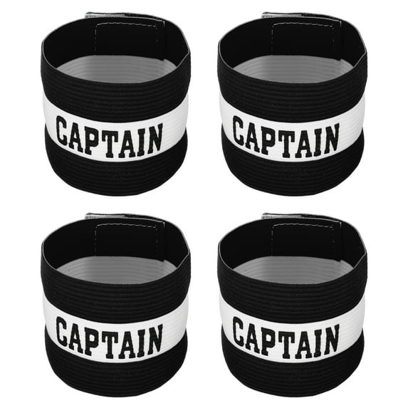 Unique Bargains Elastic Captain's Armband Soccer Training Arm Band 4 Pack Black