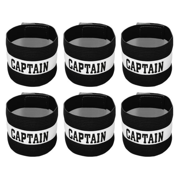 Unique Bargains Elastic Captain's Armband Soccer Training 6 Pack Black