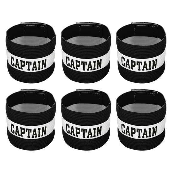 Unique Bargains Elastic Captain's Armband Soccer Training 6 Pack Black