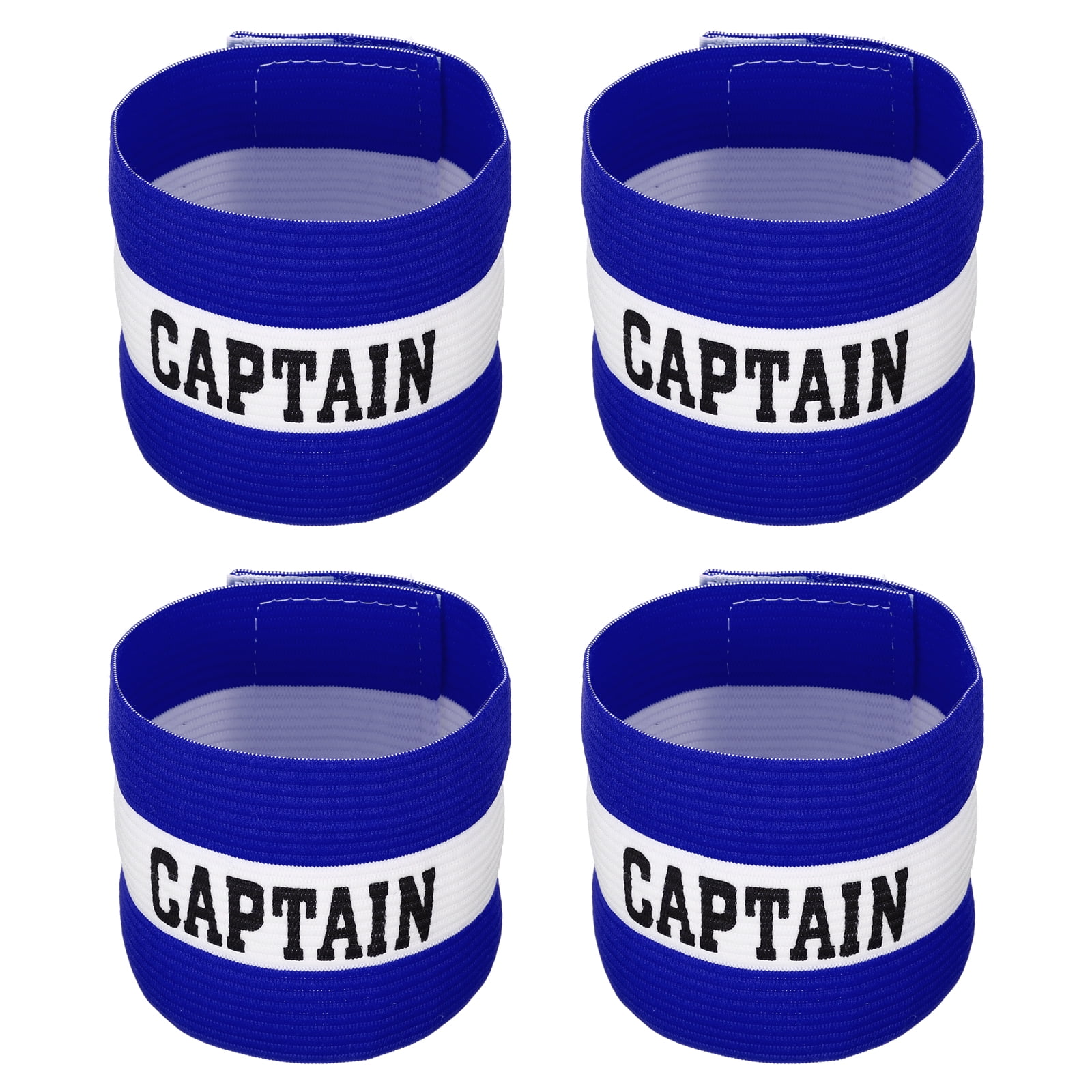 Unique Bargains Elastic Captain's Armband Soccer Training Arm Band 4 Pack Blue
