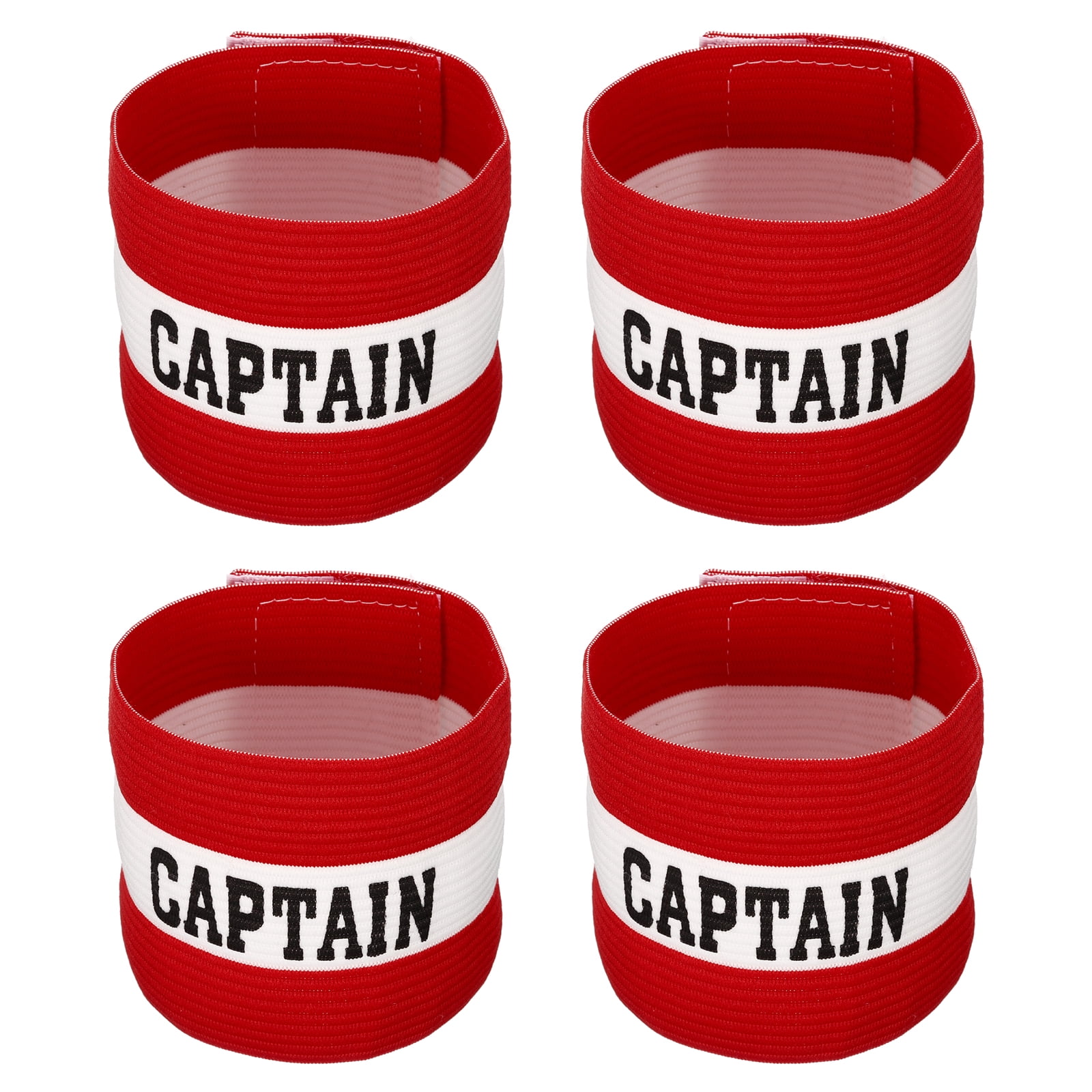 Unique Bargains Elastic Captain's Armband Soccer Training Arm Band 4 Pack Red