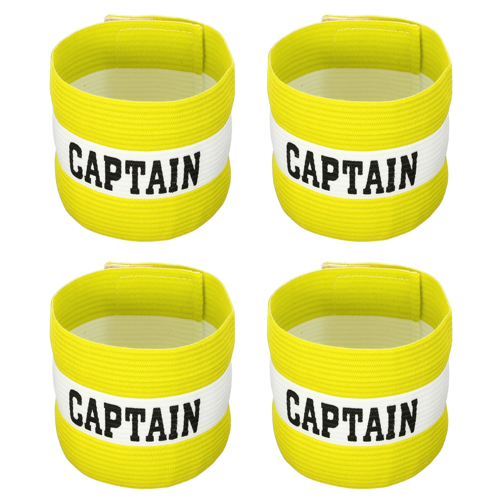 Unique Bargains Elastic Captain's Armband  Soccer Training Arm Band 4 Pack Yellow